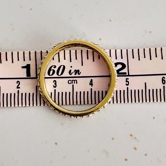 Infinity Band Ring Golde Tone Faux Diamonds  Mini Pave Forever Band - Picture 6 of 6